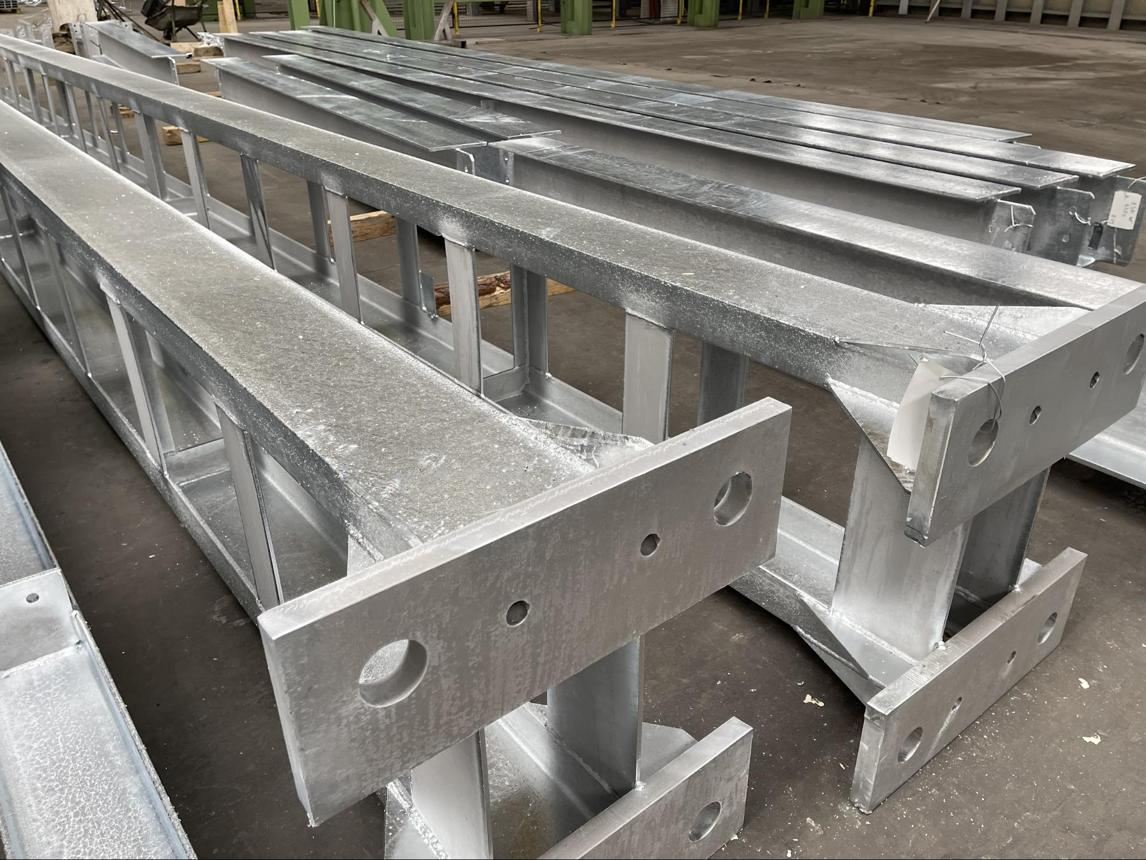 Galvanized steel structural parts for infrastructure construction